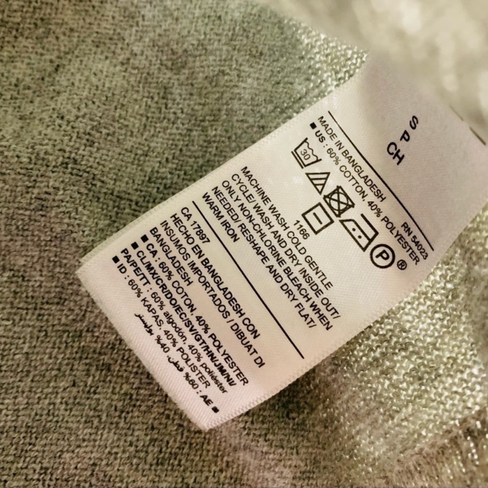 Old Navy Sweater Men's S Cotton Blend Light Gray Crewneck Sweater - Picture 5 of 5